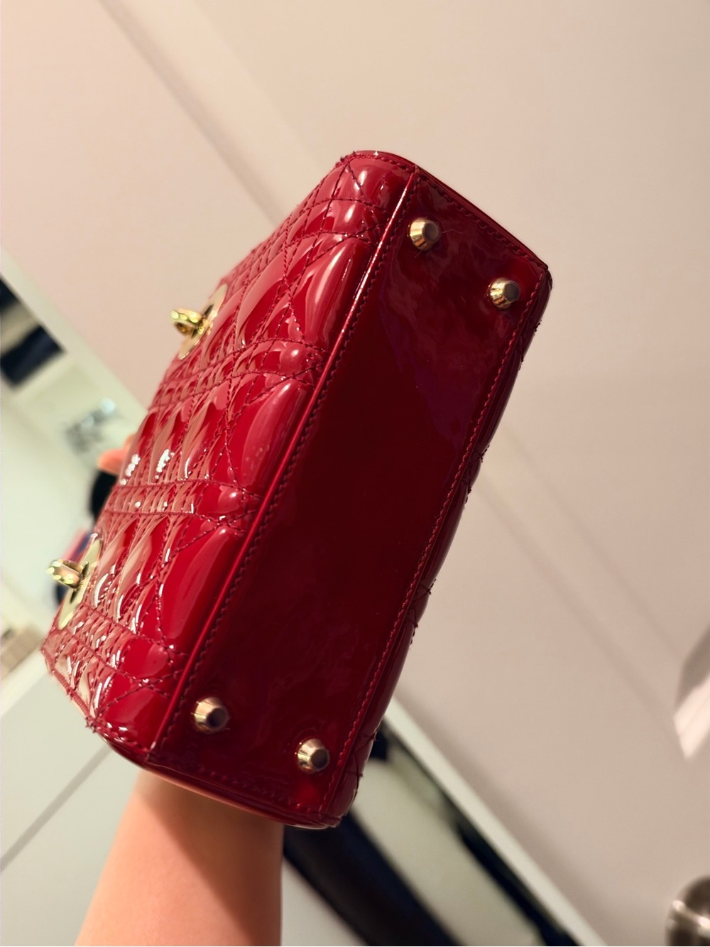 Lady dior red patent leather mini - authentication provided - Picture 3 of 5